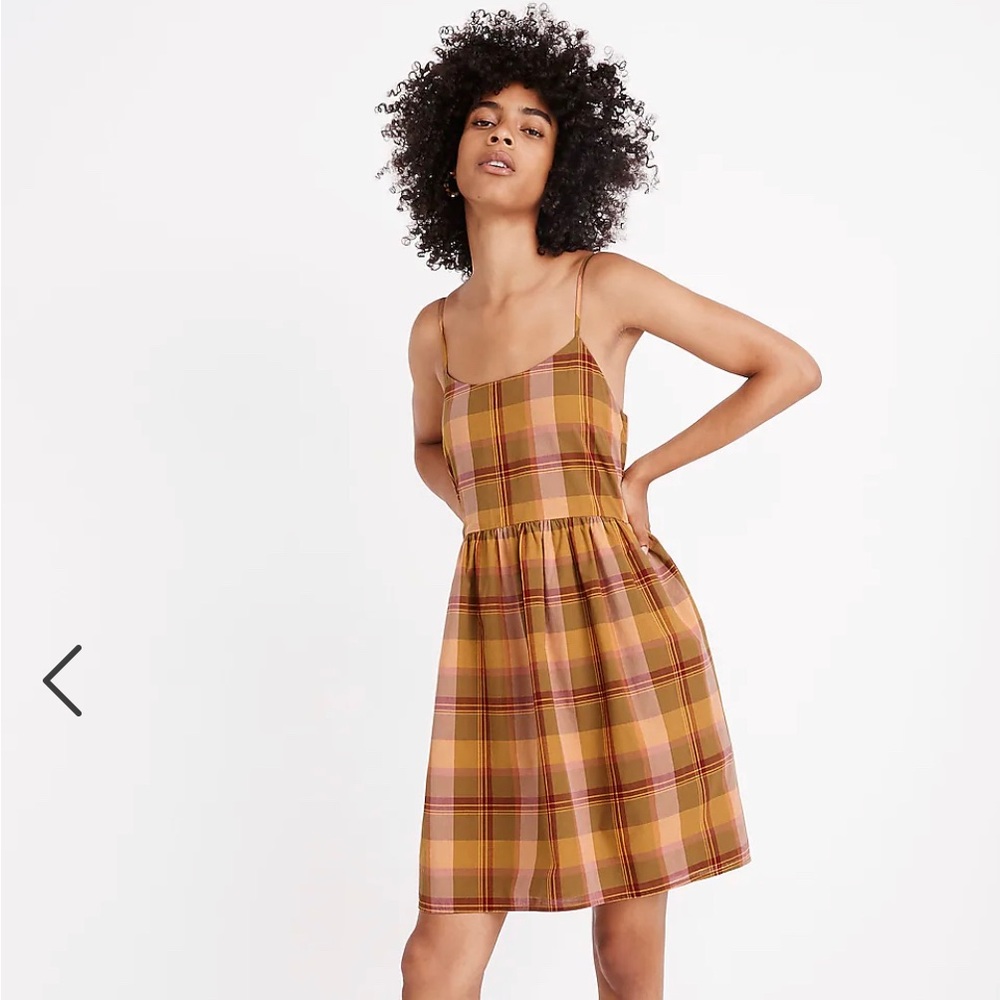 Madewell plaid babydoll cami dress